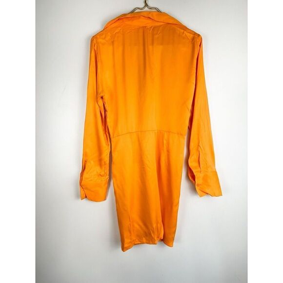 Zara Satin Knot Mini Dress Orange 4688/309 Women’s Size Small Bloggers Favorite - Picture 5 of 10